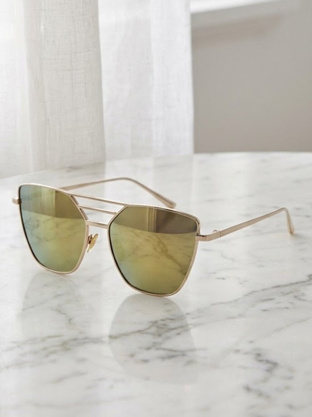 Ladies Gold Hip Sunglasses